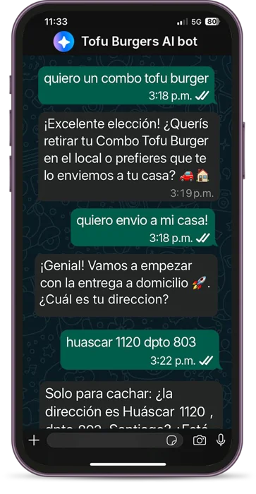 Pedidos por WhatsApp con IA de Justo